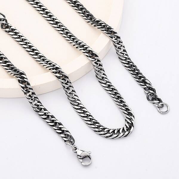 4.5MM 201 Stainless Steel Cuban Link Chain Necklaces