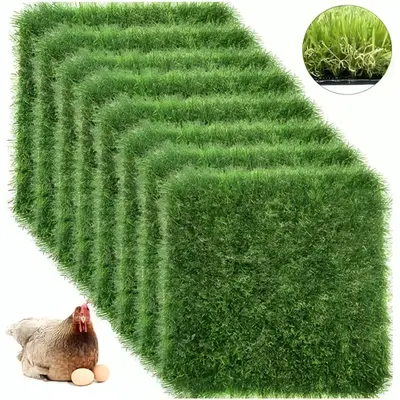 Washable Chicken Nesting Box Pads – 12x12 Artificial Grass Liners for Hens, Reusable Nesting Box Bedding for Coop, Indoor/O...