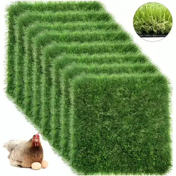 Washable Chicken Nesting Box Pads – 12x12 Artificial Grass Liners for Hens, Reusable Nesting Box Bedding for Coop, Indoor/O...