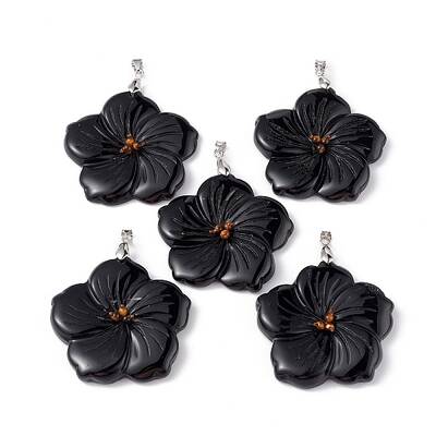 Natural Black Onyx(Dyed & Heated) Big Pendants