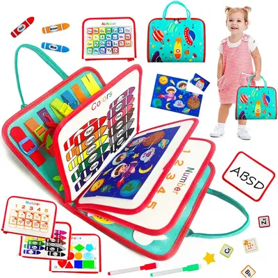 Busy Board Montessori Toys for Boys & Girls Birthday Gifts,Early Educational Game Travel Toys, Preschool Activities for Learn...