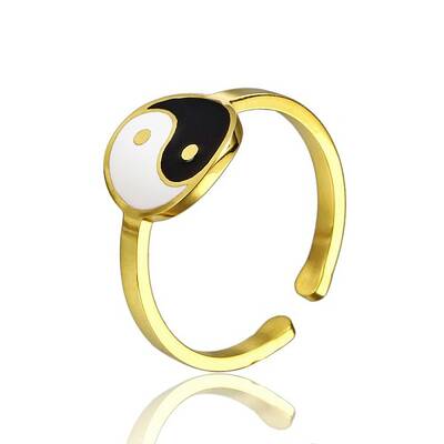 Simple Stainless Steel Adjustable Cuff Rings for Women