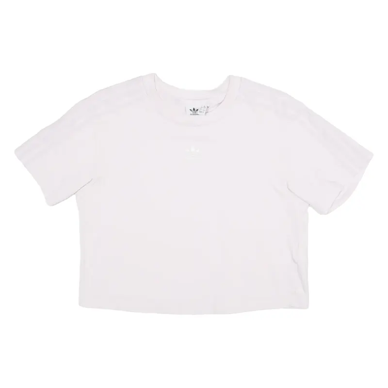 ADIDAS Cropped Womens T-Shirt Pink UK 16