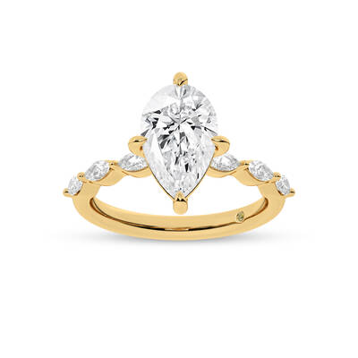 Cabo Pear Shape Lab Grown Diamond Engagement Ring | 18K Yellow Gold 2 1/10 CT. TW.