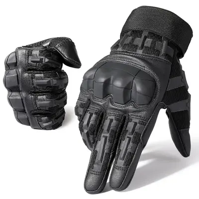 Outdoor Full Finger Protective Gloves, 1 Pair Rubber Hard Shell Full Finger Highly Sensitive Touch Screen Gloves, Outdoor Pro...