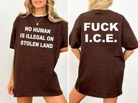 No Human Is Illegal on Stolen Land Shirt Tank Top Comfort Colors, Pro Immigration Shirt, Human Rights Shirt