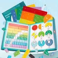 Fraction Learning Set, Early Math Educational Toy, Wooden Fraction Circles and Bars for Comparative, Addition & Subtraction C...