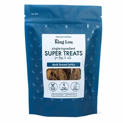 King Lou Duck Breast Jerky Dog Treat - Single-Ingredient, Low-Temperature Dehydrated Raw Snack single ingredient