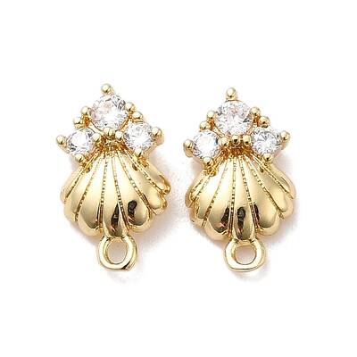Brass Cubic Zirconia Stud Earrings Finding