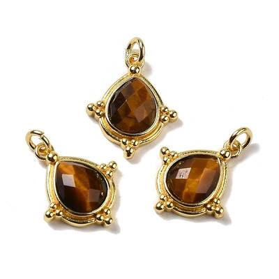 Natural Tiger Eye Faceted Pendants