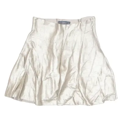 ZARA Womens Skater Skirt Gold Short XS