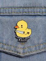 Cute Duck Design Brooch, Fashion Letter Pattern Brooch for Women & Men, Fashion Brooch for Daily Clothing Decor, Trendy All-m...