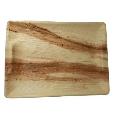 Dtocs Disposable Charcuterie Board - 14x10 Inch Rectangle Tray (10-25 Pcs) | USDA Certified Bio-based Palm Leaf Compostable B...