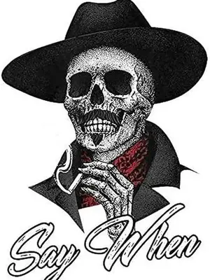 Say When Doc Holiday Sticker Decal Skeleton Skull Tombstone Quote 2 Pack Western 4-Inches Premium Quality Vinyl Sticker UV Pr...