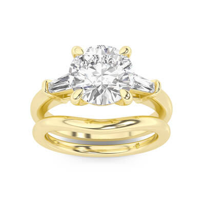 Ignite Lab Grown Round Diamond Engagement Ring with the Zola Wedding Band | 14K Yellow Gold 3 1/2 ct. tw.