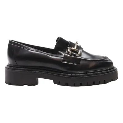 H&M Boat Shoes Black Leather Womens UK 7