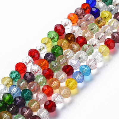 Faceted Glass Beads Strands