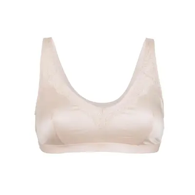 Back Support Full Coverage Wireless Organic Cotton bra (Champagne & Black) | Size: 14 | Color: Champagne