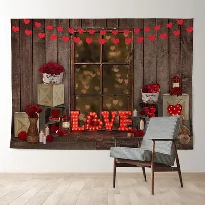 Aperturee Sweet Love Light Night Happy Valentine Backdrop