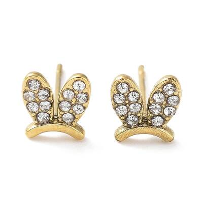 304 Stainless Steel with Rhinestone Stud Earrings