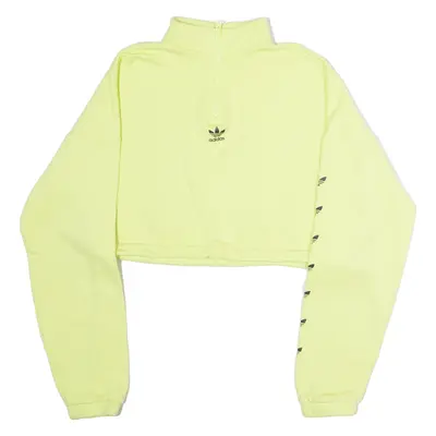 ADIDAS ORIGINALS Cropped Womens Sweatshirt Yellow UK 10