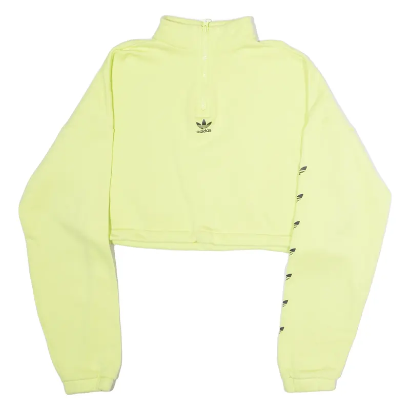 ADIDAS ORIGINALS Cropped Womens Sweatshirt Yellow UK 10