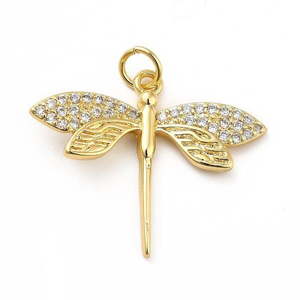 Brass Micro Pave Cubic Zirconia Pendants