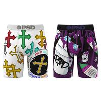 PSD Men's TikTok Exclusive Boxer Brief Bundle - Purp Wok + Global Boxer Brief 2-Pack, Standard Length 7 Inch Inseam Boxer Bri...