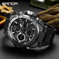 SANDA 6008 Analog Electronic Watch For Men Waterproof Sports Men's Digital Luxury Watches
