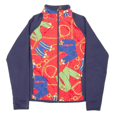 LAUREN RALPH LAUREN Mens Quilted Jacket Blue Crazy Pattern L
