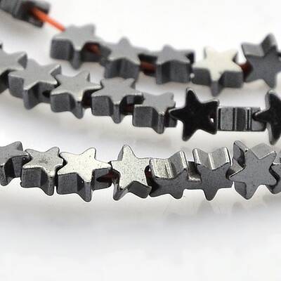 Star Non-magnetic Synthetic Hematite Beads Strands