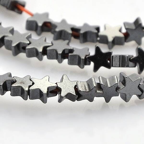 Star Non-magnetic Synthetic Hematite Beads Strands