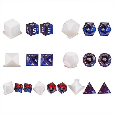7 Sets 7 Style DIY Dice Silicone Molds