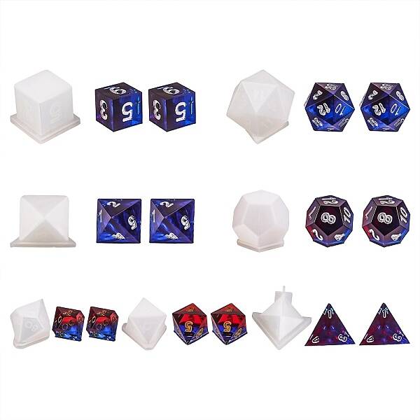 7 Sets 7 Style DIY Dice Silicone Molds