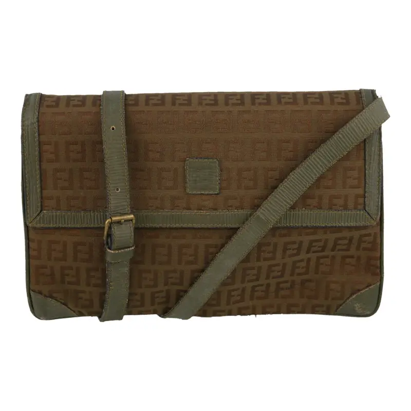 Monogram Print Fendi Spellout Crossbody Bag - No Size Brown Leather | Size: no size
