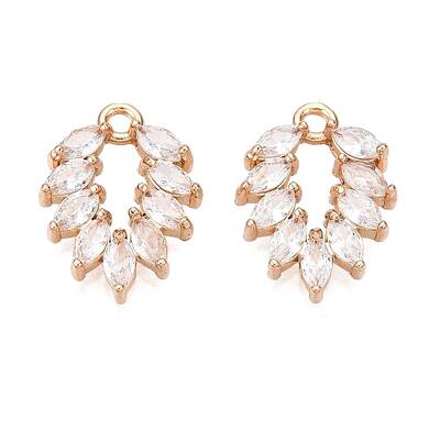 Brass Micro Pave Clear Cubic Zirconia Pendants