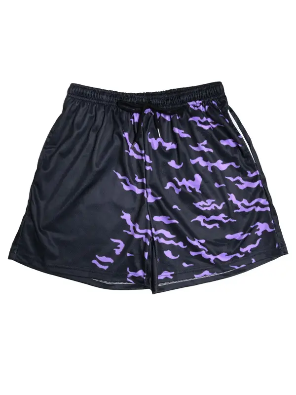 Men's All Over Print Drawstring Waist Shorts, Casual Pocket Tie Front Track Shorts for Summer, Shorts for Men, Fashion Men's...