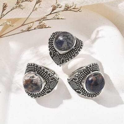 Natural Sodalite Adjustable Rings