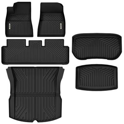OEDRO Floor Mats Compatible for 2024-2025 Tesla Model 3 Highland, TPE All-Weather 1st & 2nd &Cargo mat Floor Mats Liner Mat C...