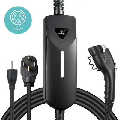 Lectron Portable Level 1 & 2 J1772 EV Charger | 110V & 240V | 12 & 40 Amp | NEMA 5-15 & 14-50