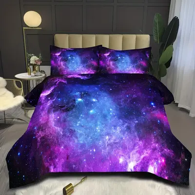 1 Set Multi-size Starry Sky Pattern Duvet Cover & Pillowcase Set, Soft Comfortable Duvet Cover Set Without Filler, Suitable f...