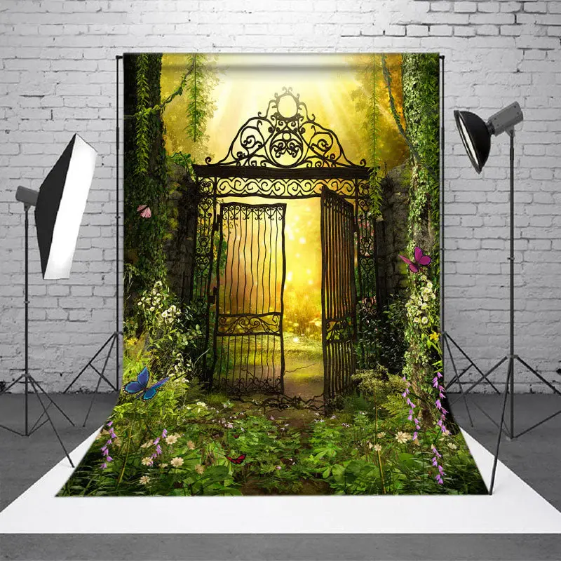 Spring Secret Iron Garden Gateway Photo Backdrop - Aperturee