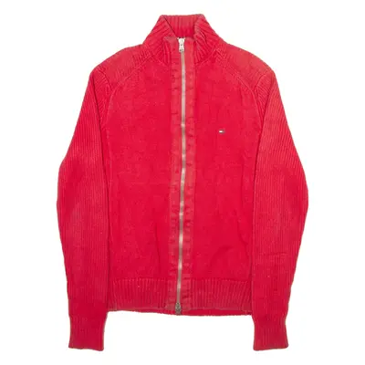 TOMMY HILFIGER Mens Jumper Red Tight Knit S