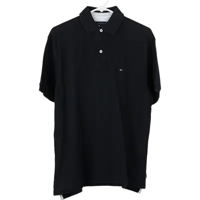 Tommy Hilfiger Polo Shirt - Small Black Cotton