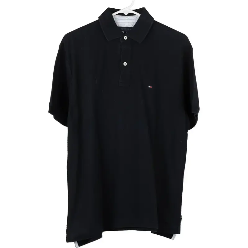 Tommy Hilfiger Polo Shirt - Small Black Cotton
