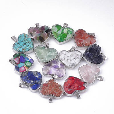 Natural & Synthetic Mixed Stone/Shell Pendants