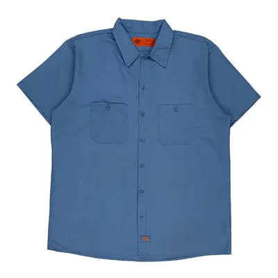 Dickies Short Sleeve Shirt - XL Blue Polyester Blend | Size: x-large