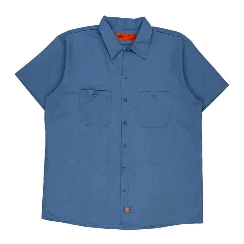 Dickies Short Sleeve Shirt - XL Blue Polyester Blend | Size: x-large