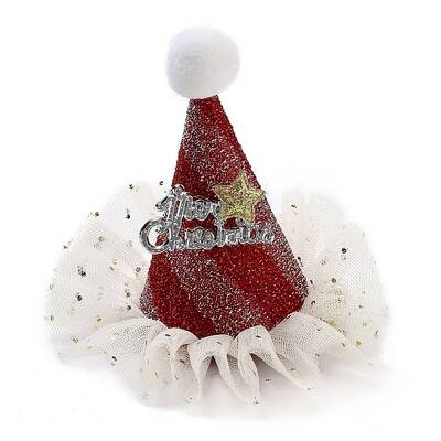 Christmas Hat Polyester Alligator Hair Clips for Women Girl