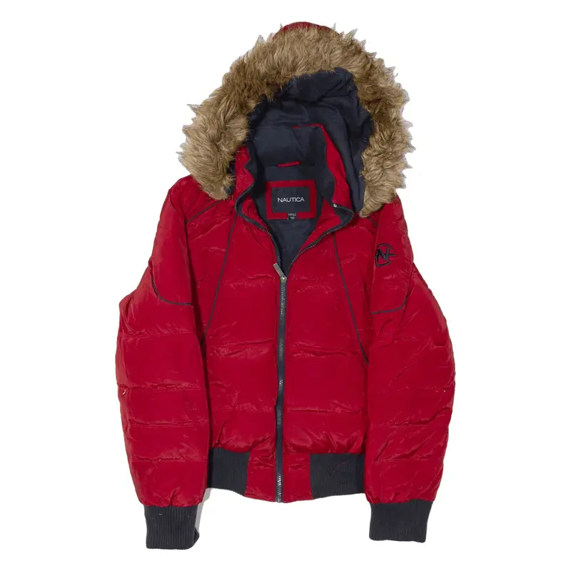 NAUTICA Puffer Parka Coat Red Womens L
